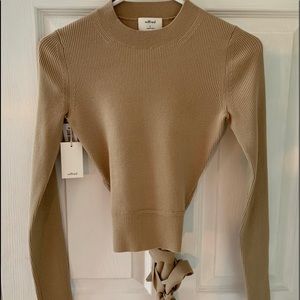Aritzia Wilfred Tan Crew Neck Sweater